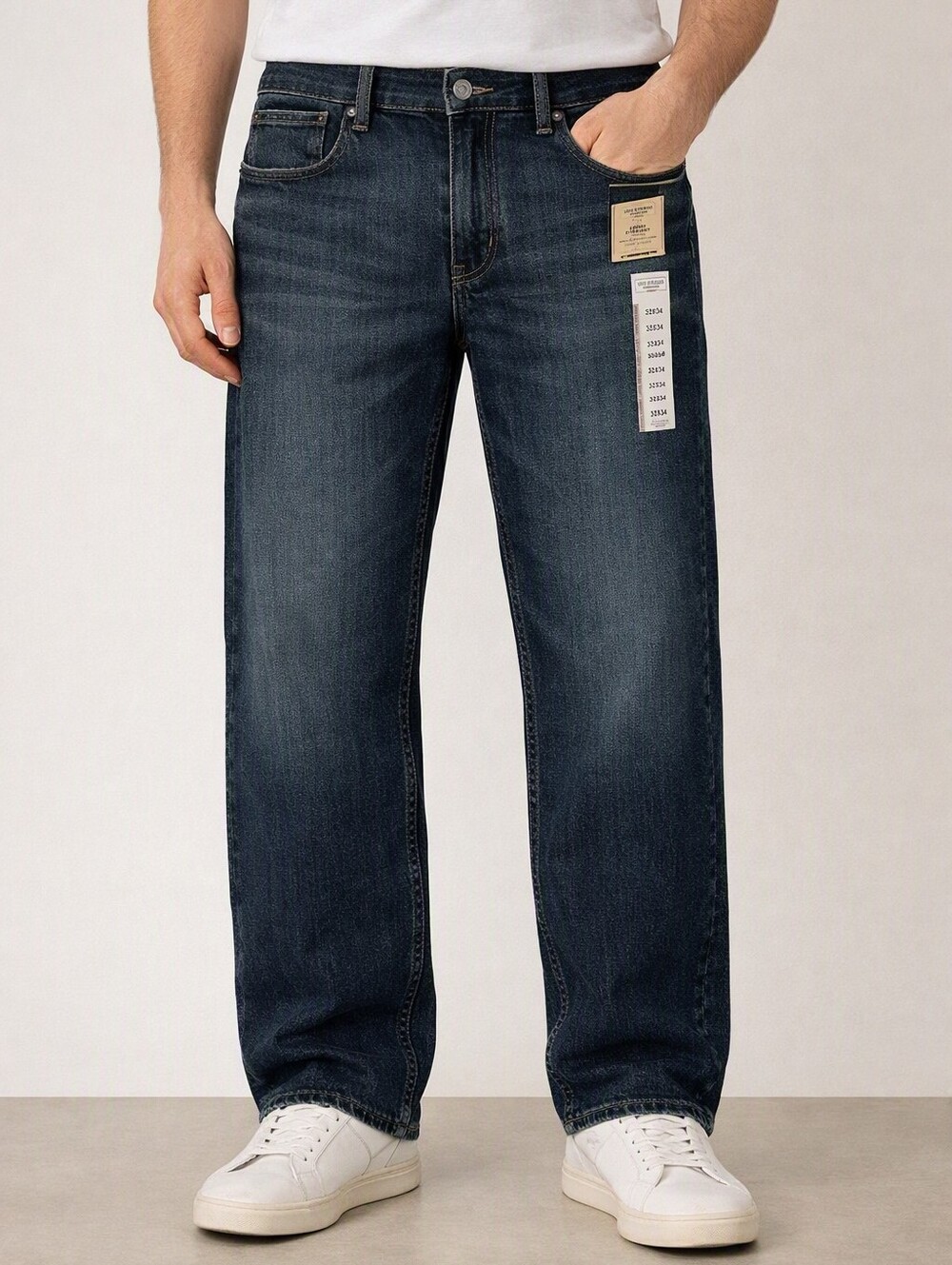 Levis Jeans Signature Loose Straight Mens 32x34" NWT Denim Dark Wash Gold
